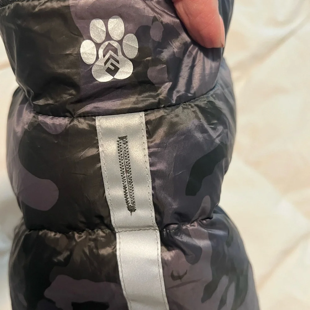 Free Country Dog Jacket Medium Down Insulation Gray Reflective